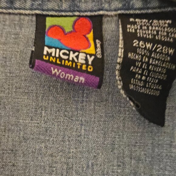 Disney Unlimited Theme Park cotton blue button-up Novelty Mickey Mouse top 26 - Picture 10 of 11